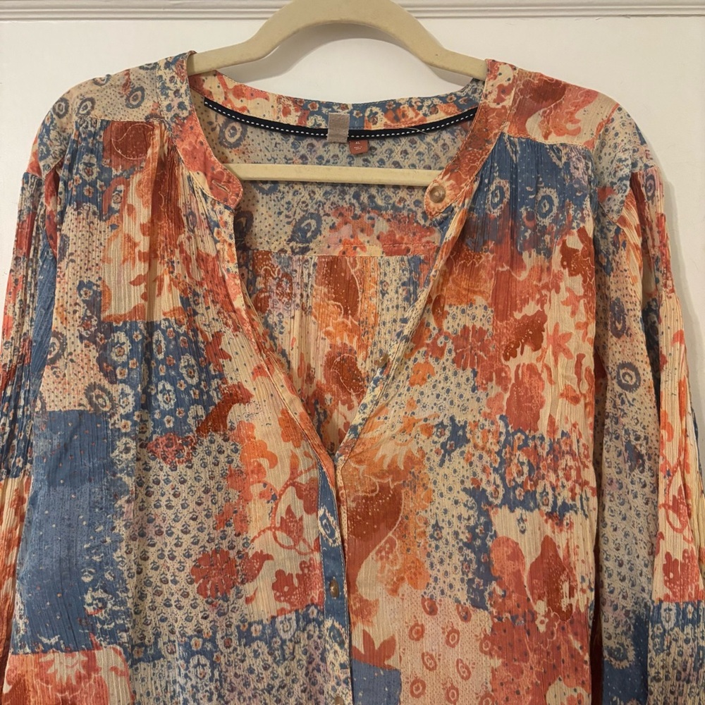 Anthropologie Pilcro Dolman Sleeve Button Down Blouse XL - Picture 4 of 5